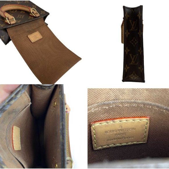 LOUIS VUITTON - LV Monogram Petit Sac Plat - Brown Canvas Top Handle w/ Strap - Picture 10 of 12